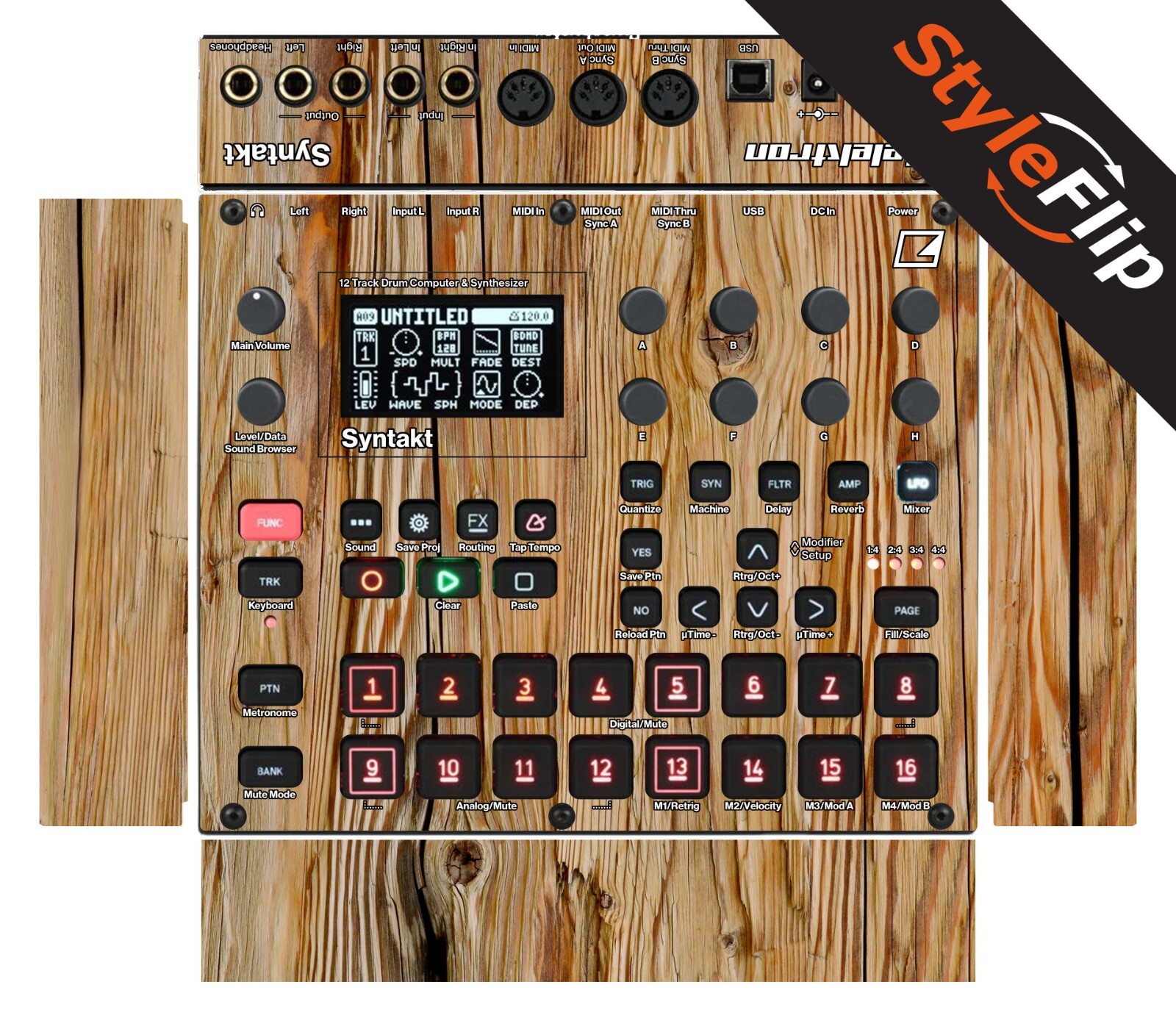 Elektron Syntakt Skin | Wood 4 | Protective Decal | StyleFlip Skins