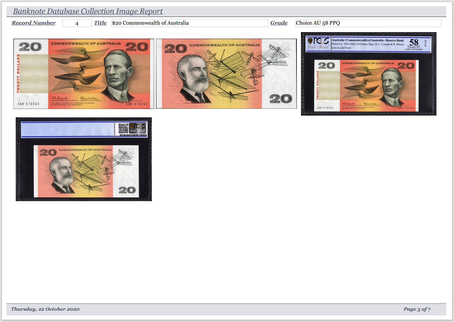 Banknote Collector Database Professional Software for Windows