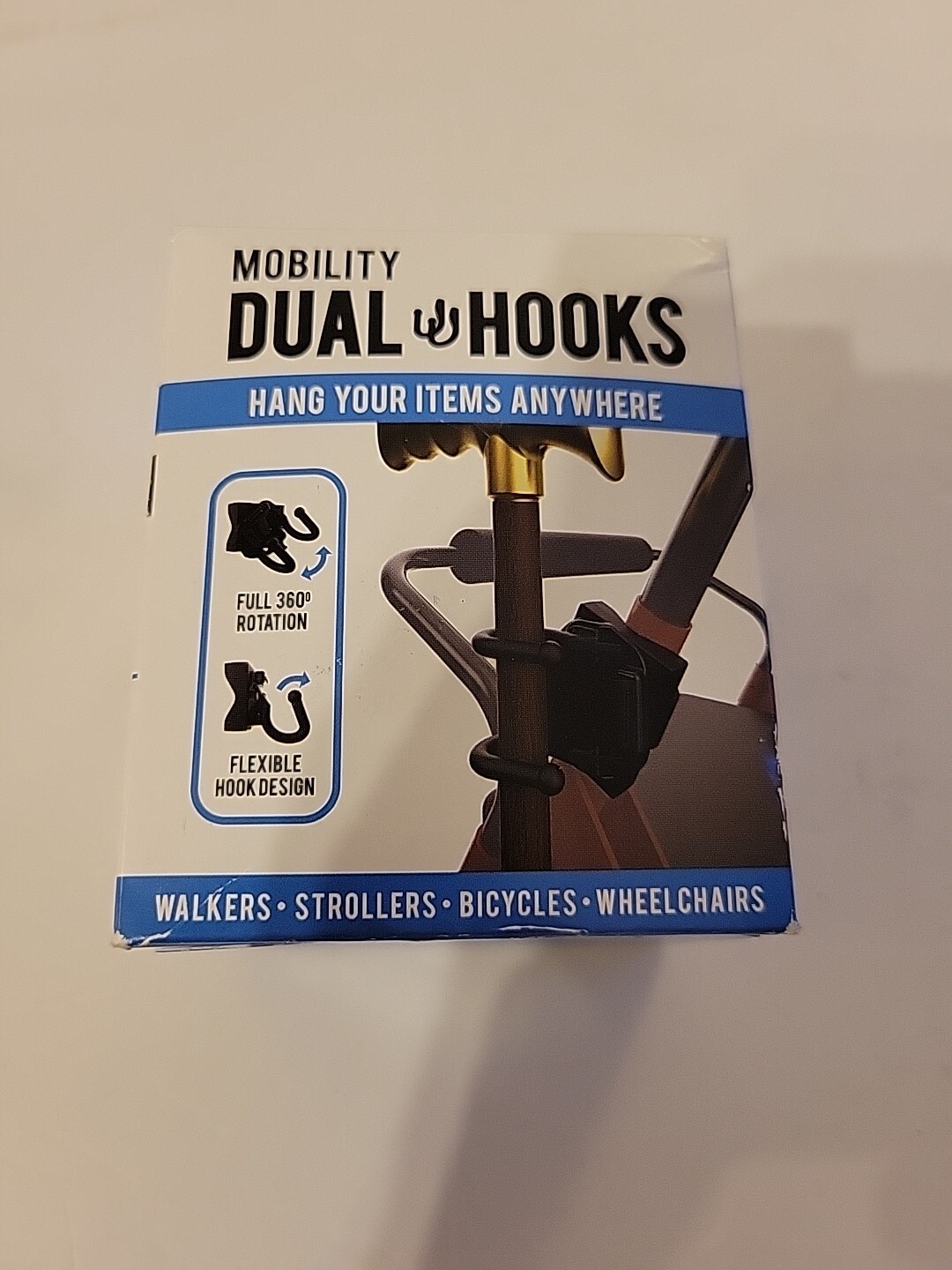 Easy to Use Products Mobility Dual Hooks - Bag Cane or Light Holder