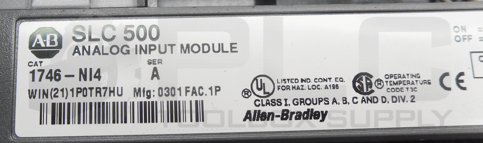 ALLEN BRADLEY 1746-NI4 SER A SLC 500 ANALOG INPUT MODULE
