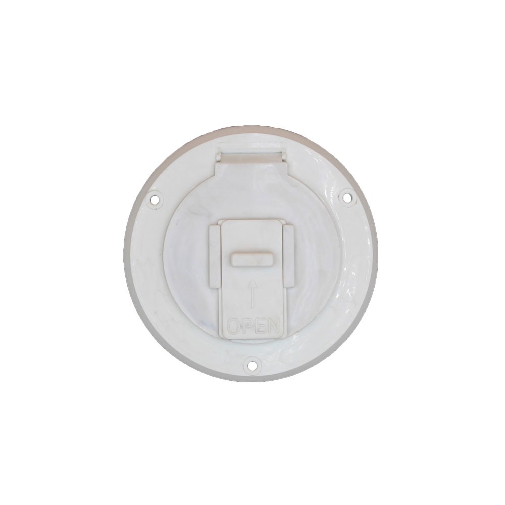 White Electric Power Cord Hatch Cover For RV Travel Trailer Pop Up RV011