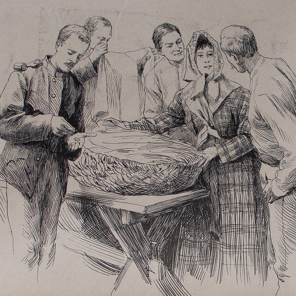 Felician Myrbach Woman Portrait Washerwoman Barracks Military Realism Drawing