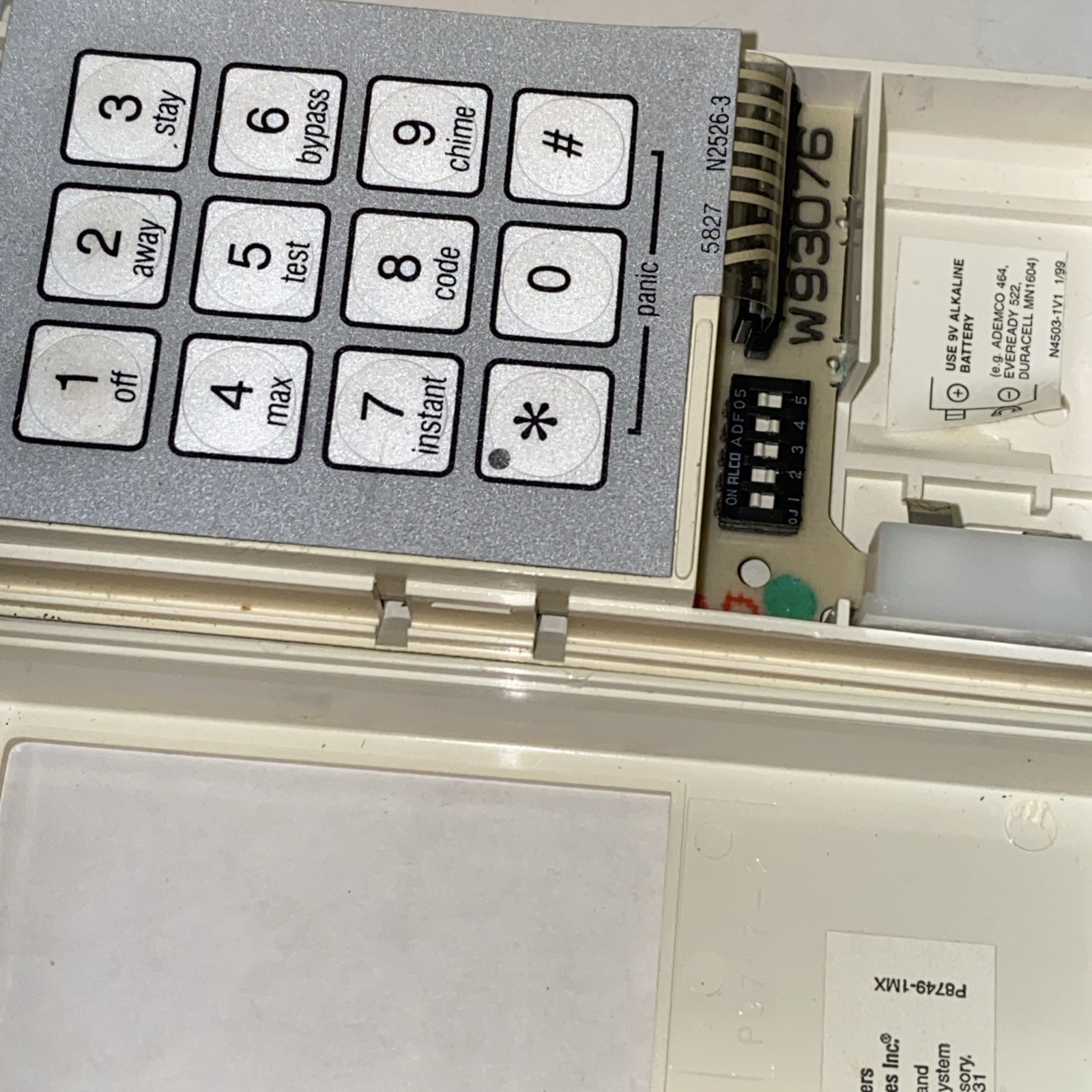 Ademco 5827 Home Security System Wall Mounted Remote Wireless Keypad