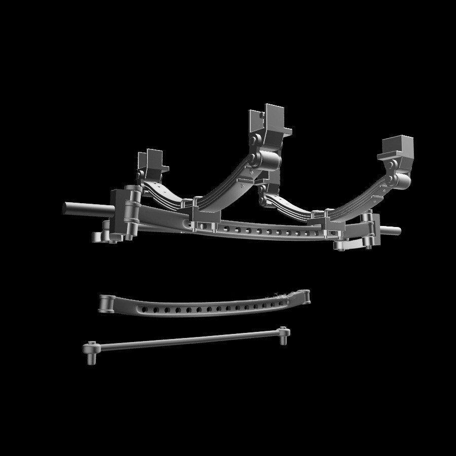1:25 Adjustable Gasser Straight Axle Leaf Spring Front End Set. (unchromed)