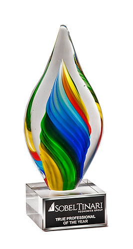 9" RAINBOW ART GLASS AWARD LGBTQ+ GAY PRIDE RECOGNITION ANNIVERSARY GIFT T*2293^
