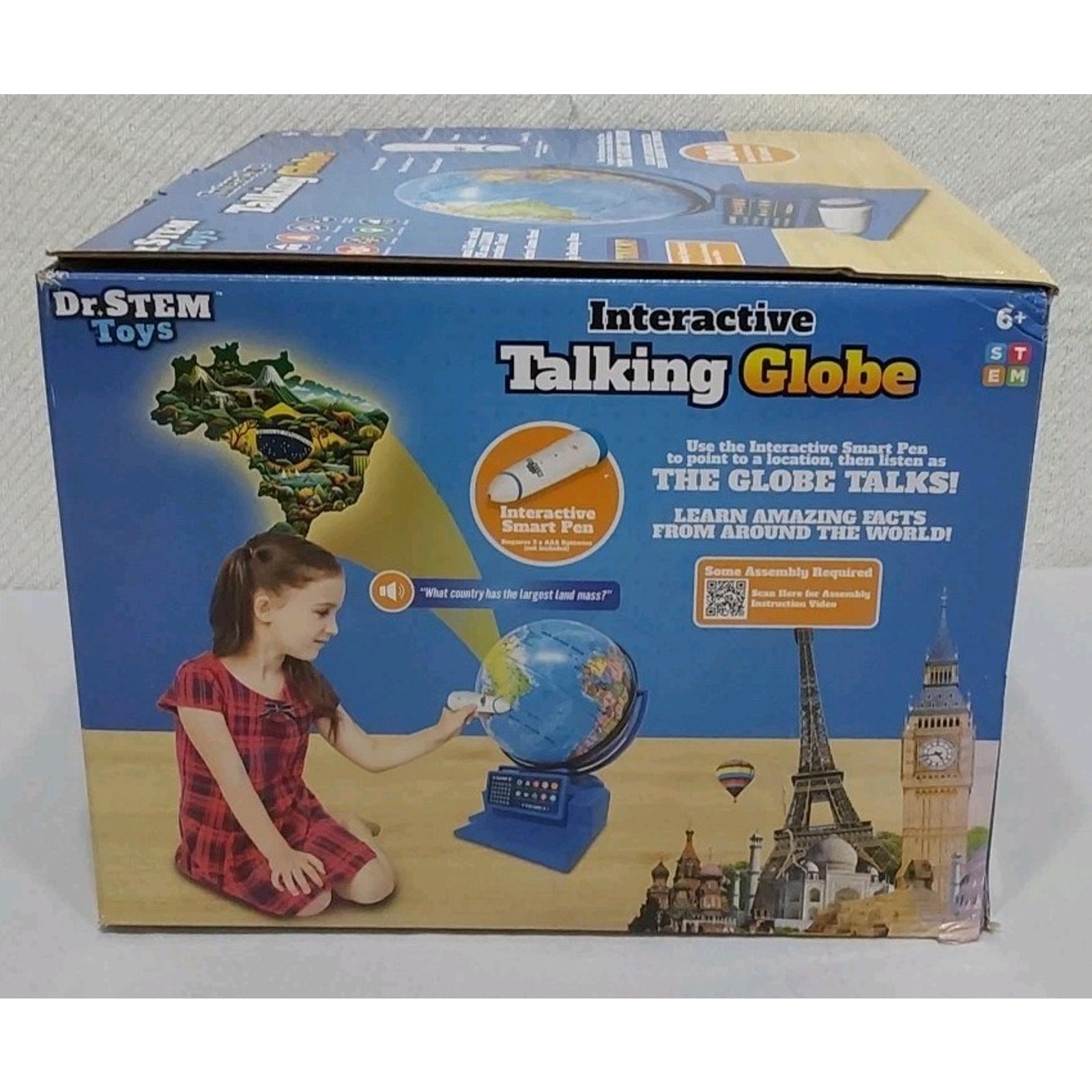 Dr. STEM Toys Interactive Talking Globe with Smart Pen, Game Panel, 300+ Geog...