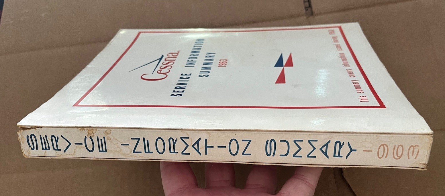 1963 Cessna Service Information Summary Manual All Models, Original