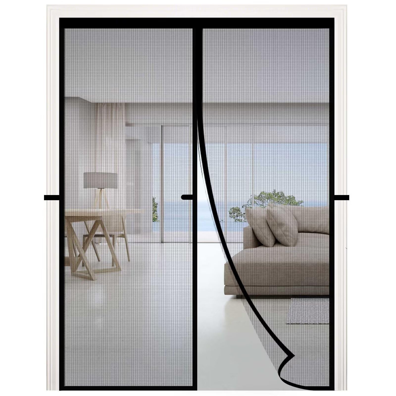 Fiberglass Magnetic Door Screen,Fit Door Size 34"x78",Auto Close Screen Door ...
