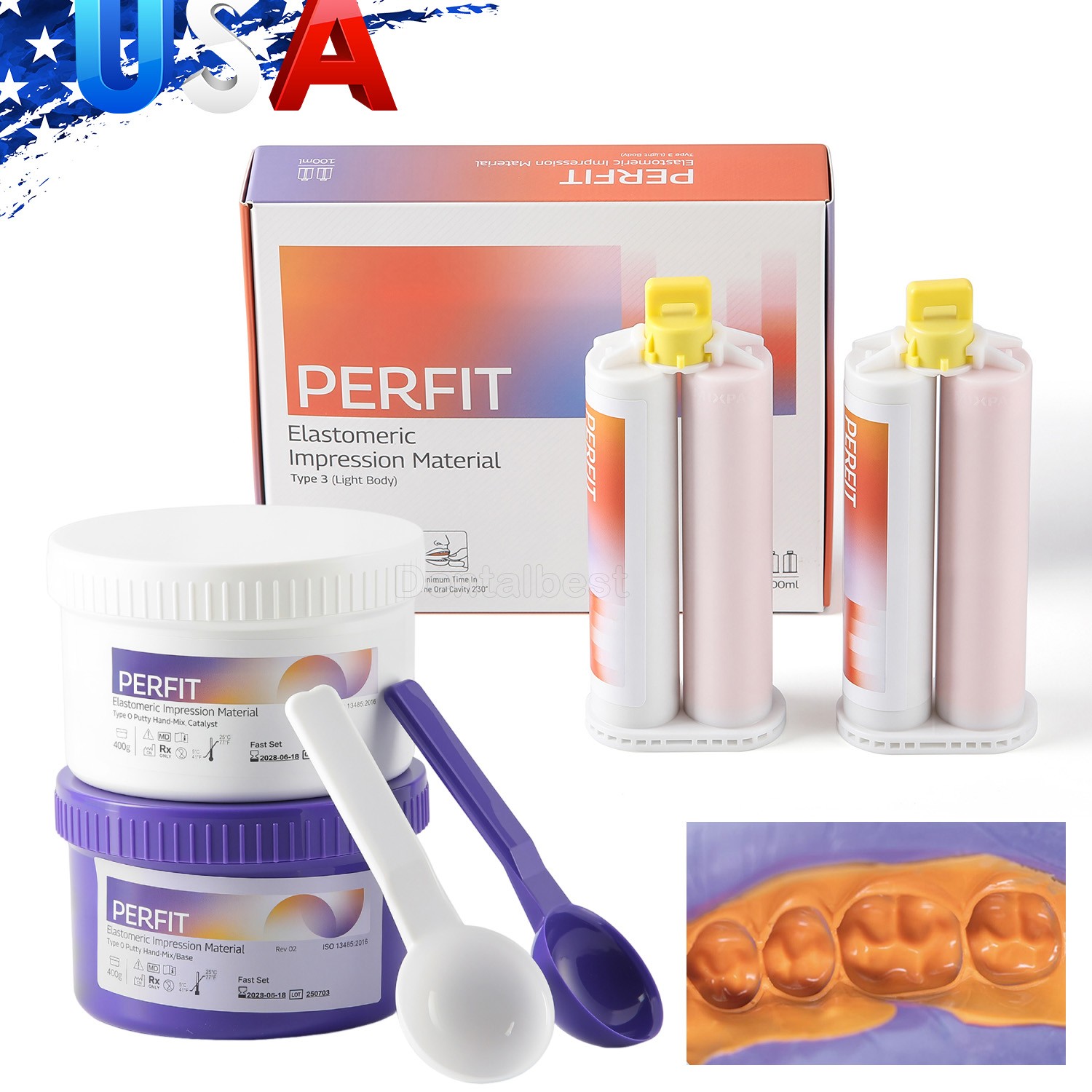 Dental Impression Material Impression Kit Putty Silicone Rubber Elastomeric Type