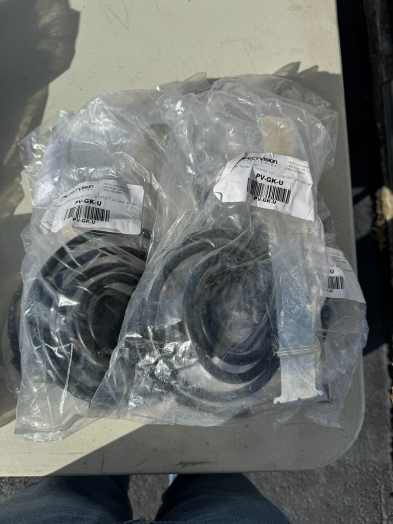 LOT OF 6! Perfect Vision PV-GK-U 1/2" to 2 1/4" Tinned Snap Ground Kit 5ft Lead