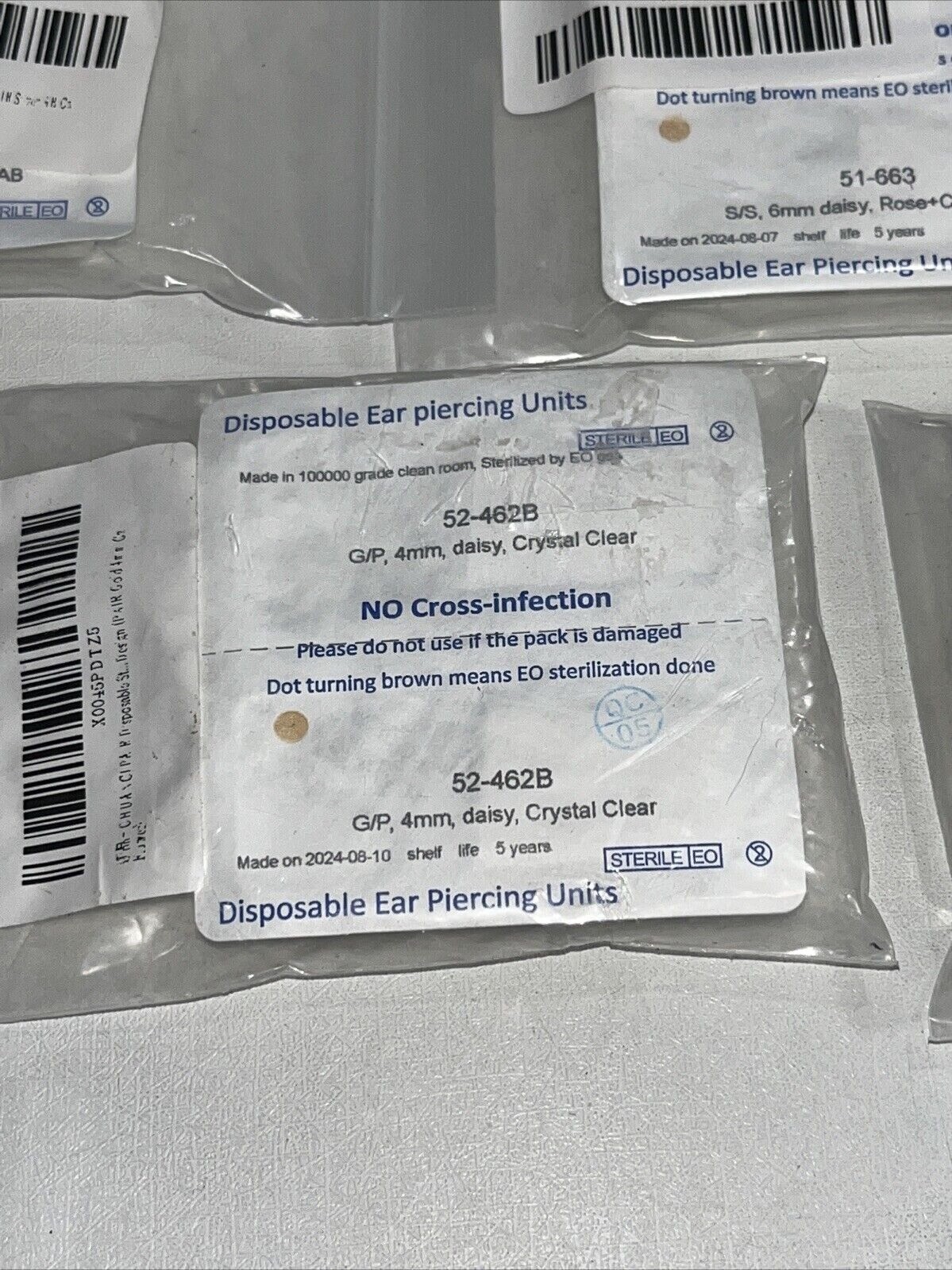 11 Sets Disposable Ear Piercing Units Sealed 106m, 14mm