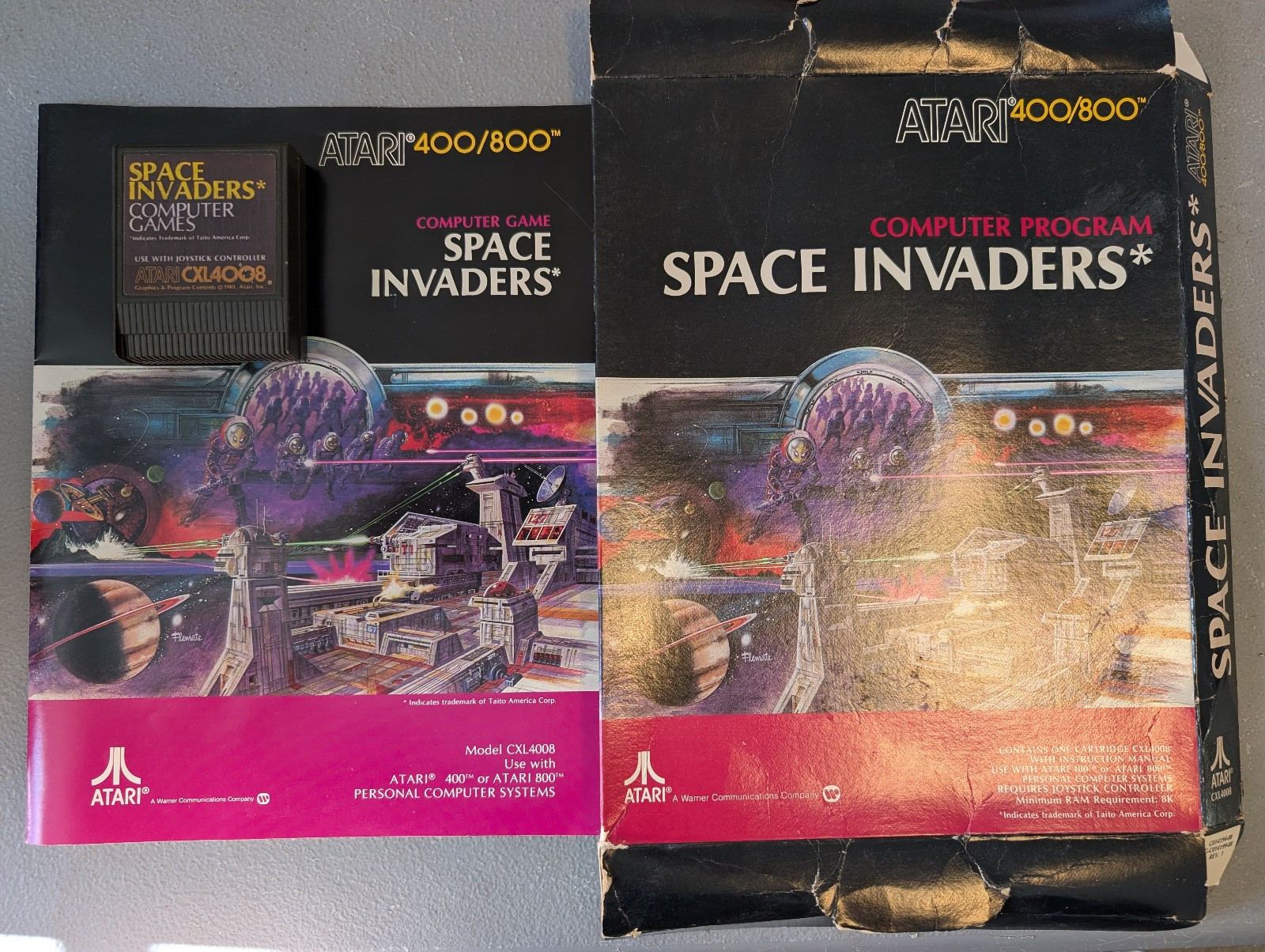 Atari 400/800/XL/XE - Space Invaders with box and instructions