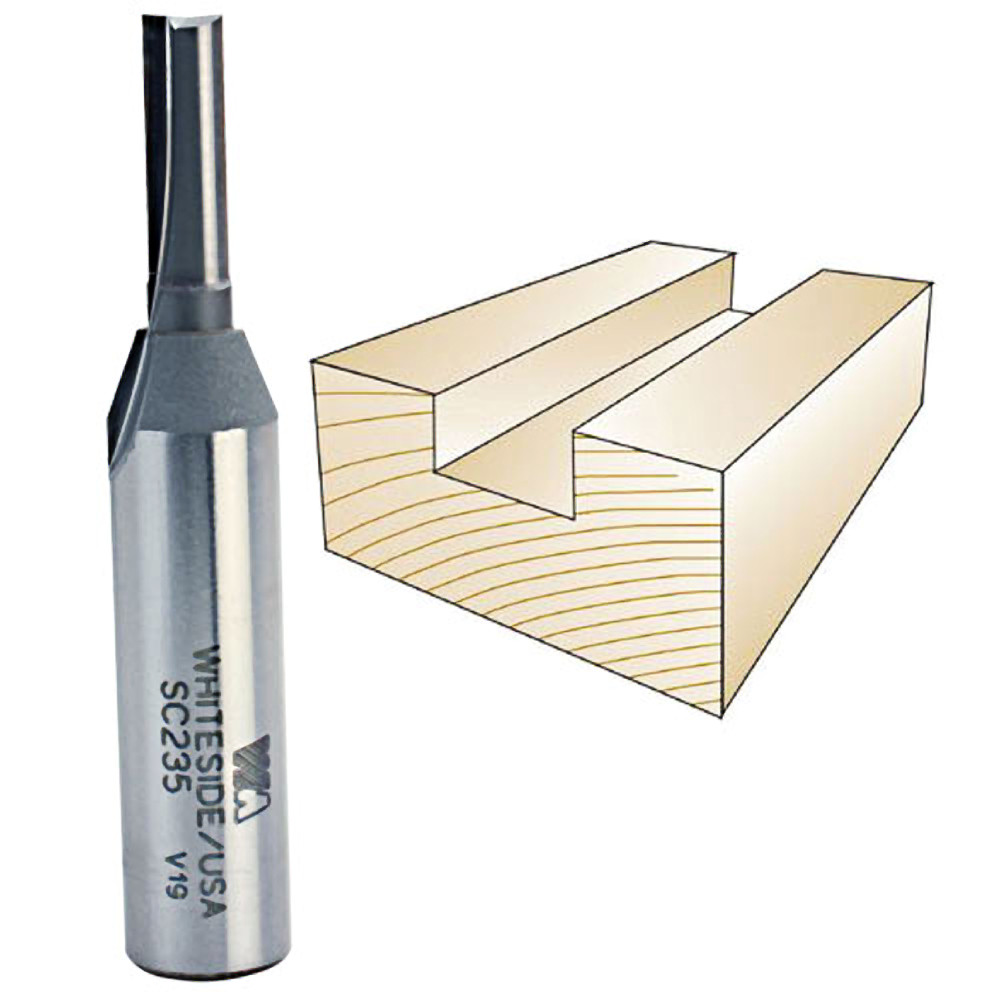 Whiteside Straight Plywood Bit, 1/2 in. SH x 15/64 in. CD x 3/4 in. CL