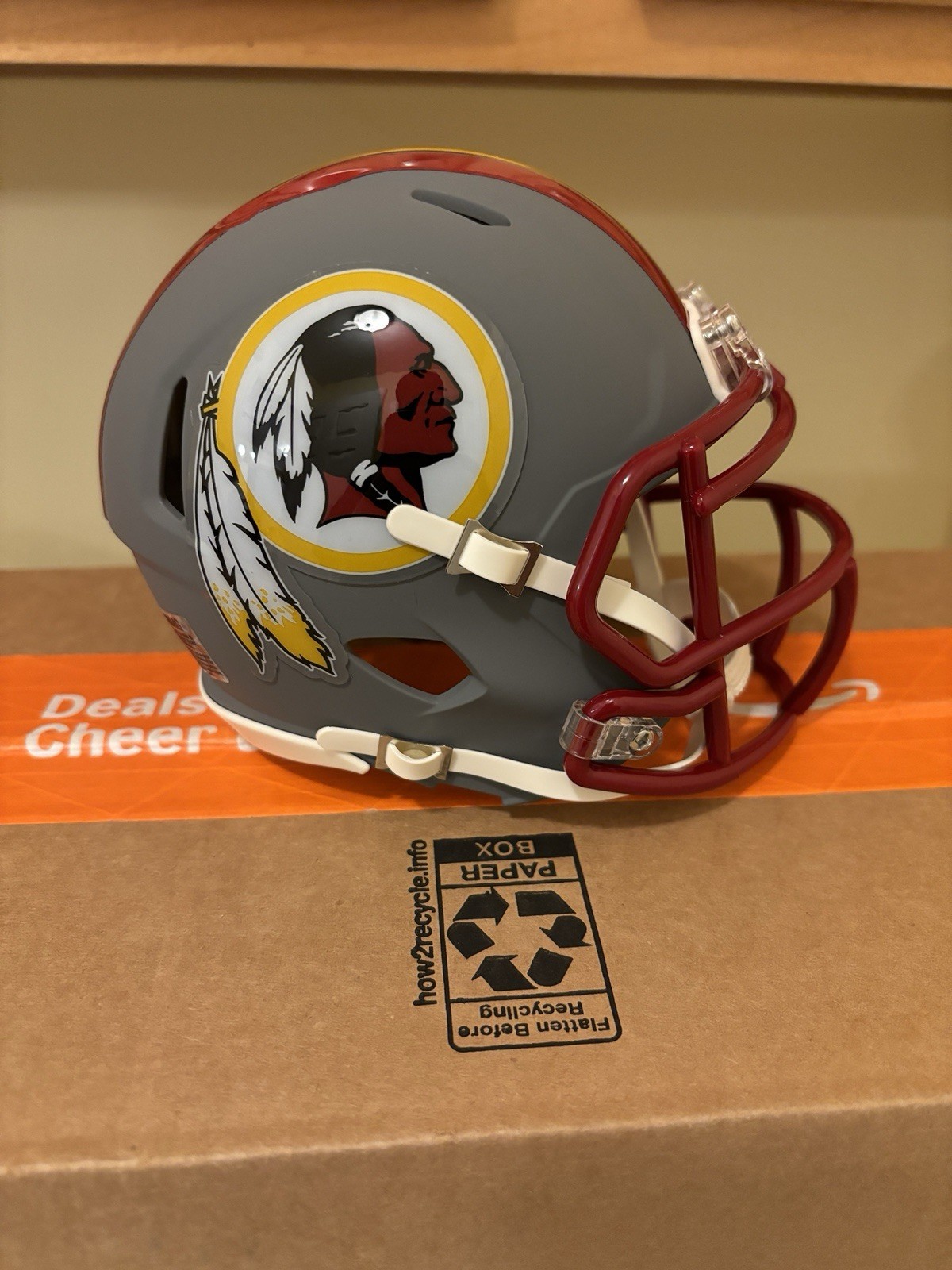 Washington Redskins Custom Mini Football Helmet Riddell Speed Matte Gray