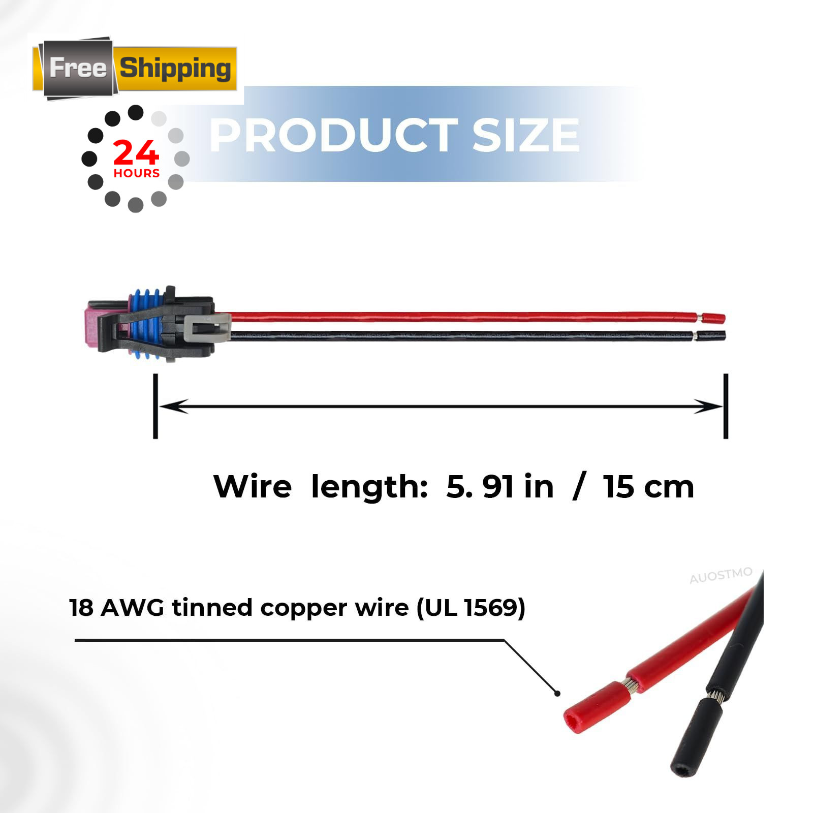 Coolant Temperature Sensor Connector for GM LS 2-Wire Pigtail, Water Temp...