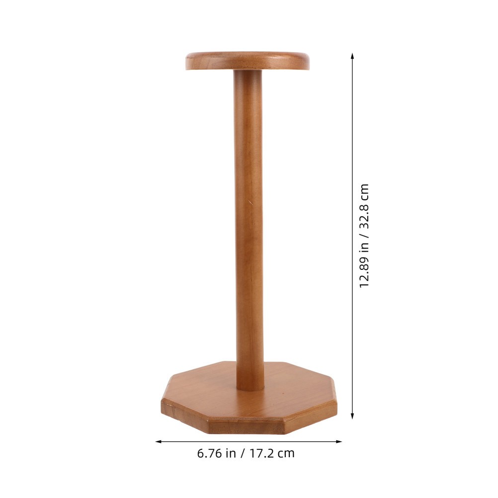 Cowboy Hat Stand: Tabletop Hat Display Rack Solid Wood Cap Display Holder - 13