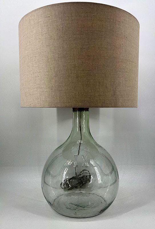 Recycled hand-made glass lamp
