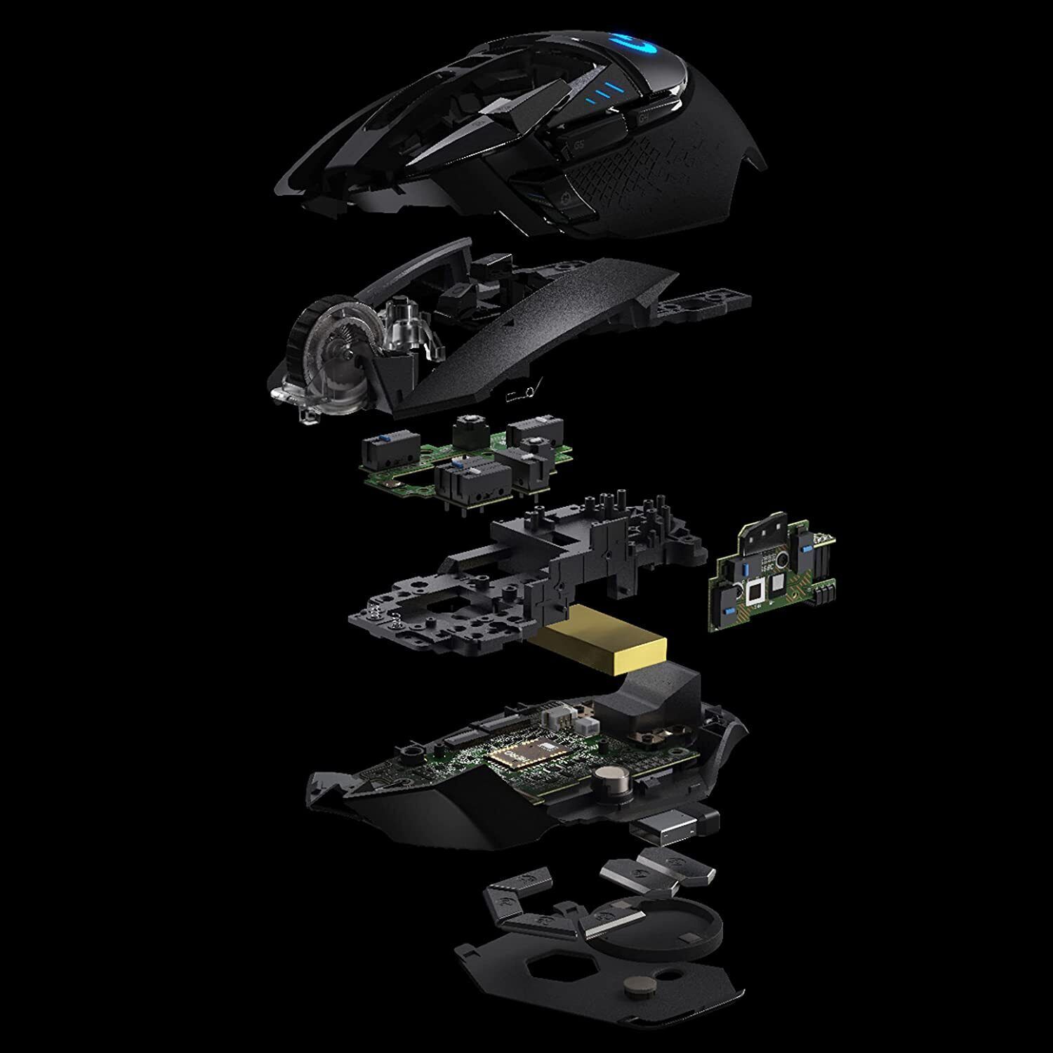 Logitech G502 Lightspeed Wireless Gaming Mouse, Hero 25K Sensor - Black