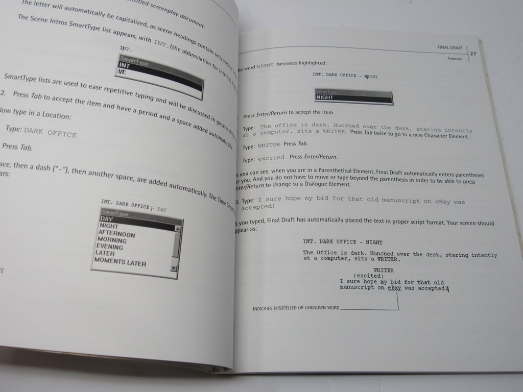 Final Draft Version 5 Scriptwriting Software Getting Started User's Guide 2002