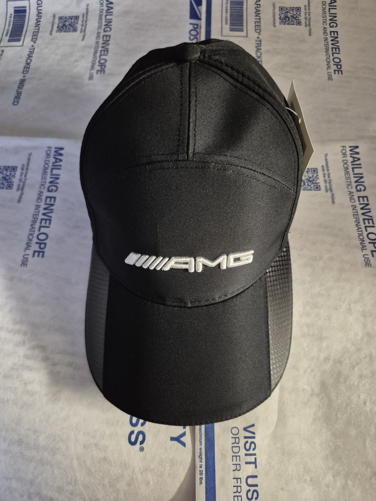 Original Mercedes Benz AMG Baseball Cap Black Adjustable Size Carbon Tone