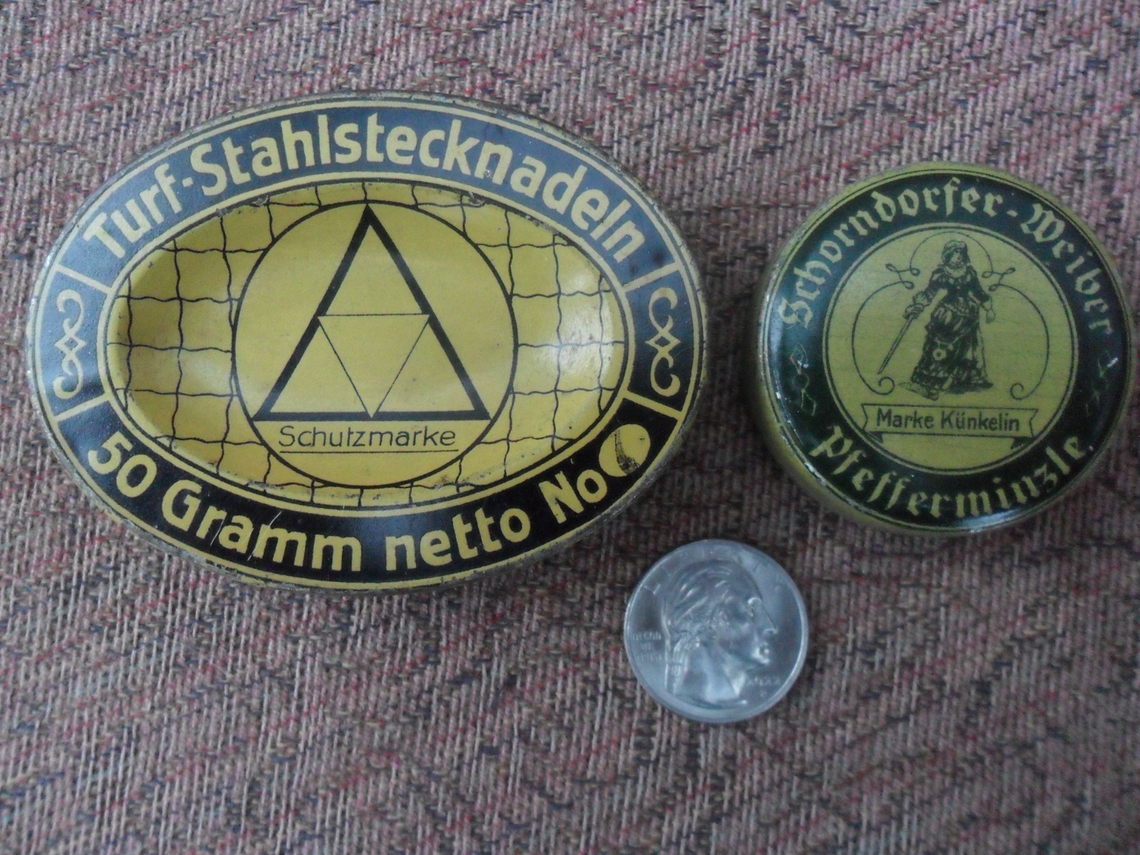 X2 Original metal 1930`s- 1940`s Tins Wehrmacht Peppermint tin.