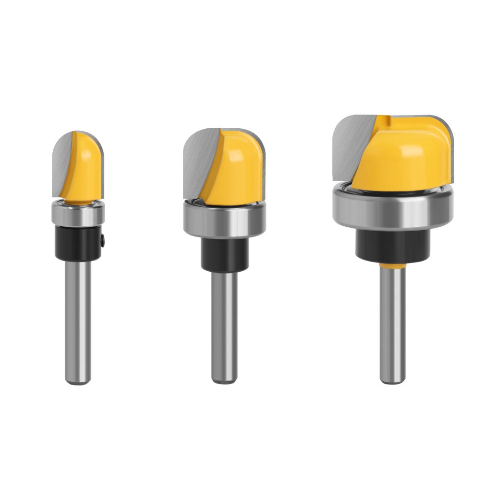 Tray Template Router Bit Tool Set Diameter 3pcs 1/4 Shank Bowl New Yellow