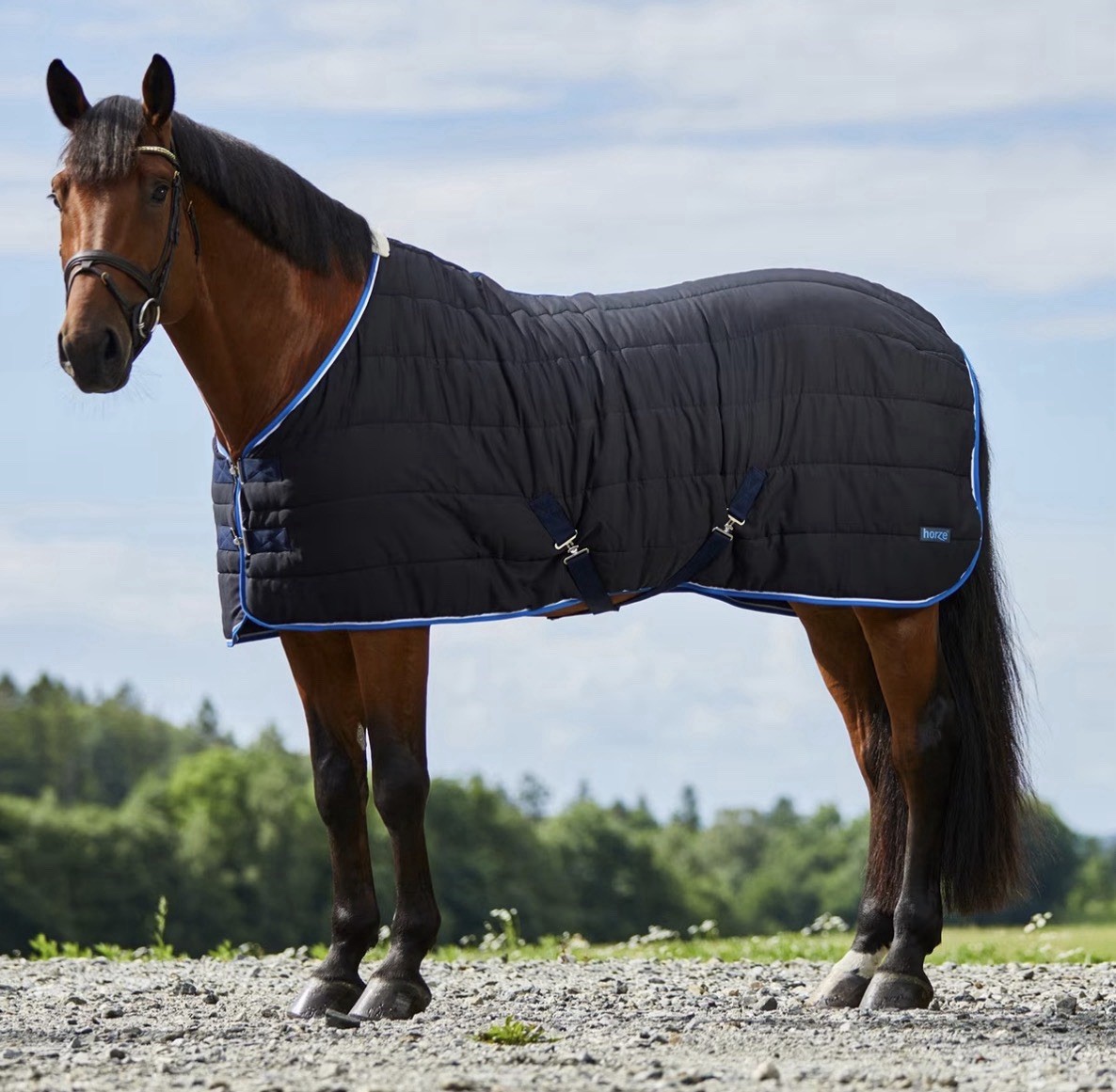 NEW Horze Glasgow 100g Horse Stable Blanket, Dark Blue, 81 inch