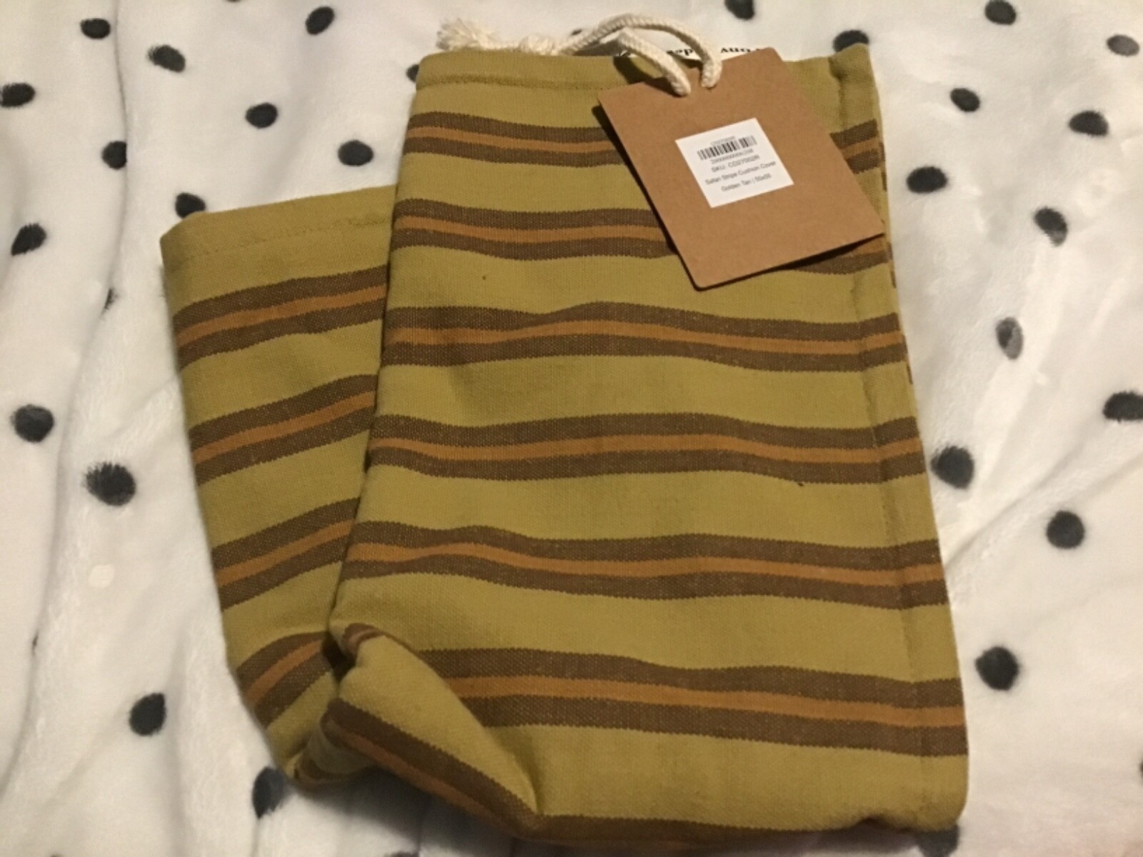 PONY RIDER SAFARI STRIPE CUSHION COVER GOLDEN TAN 55*55 PONY RIDER
