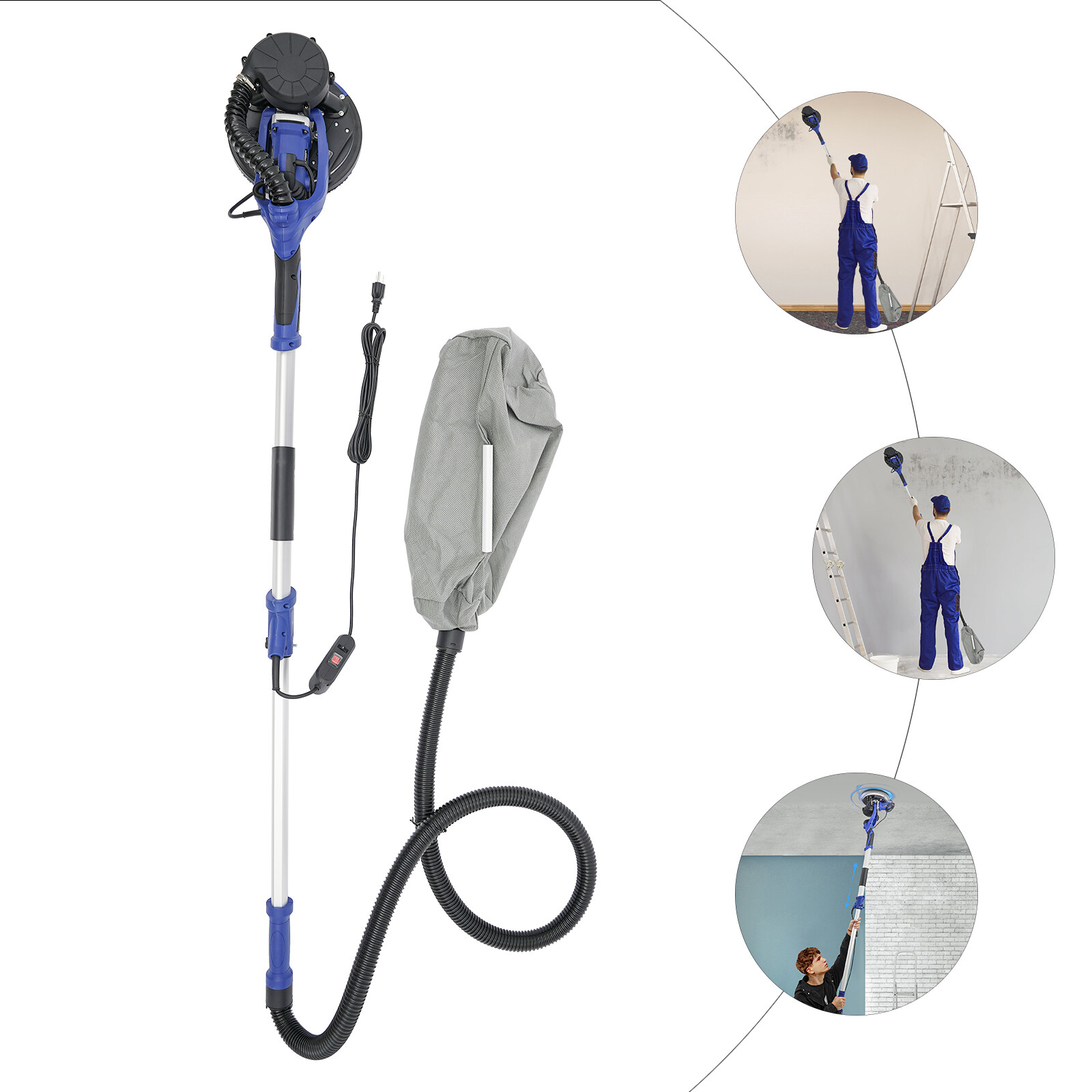Electric Ceiling Wall Sander 800-1800RPM Variable Speed Drywall Sanding Machine
