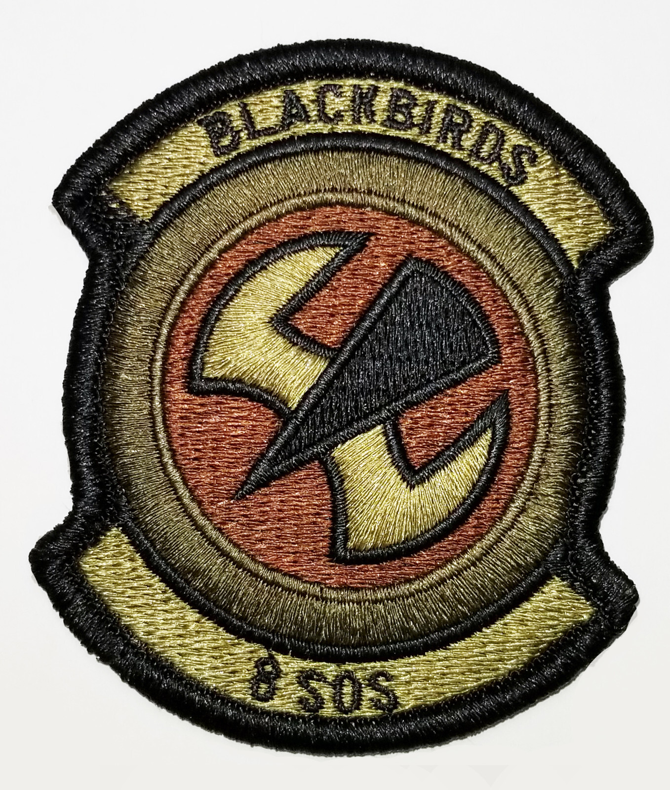 Air Force 8th Special Ops Squadron "BLACKBIRDS" Subdued Hook Back Patch