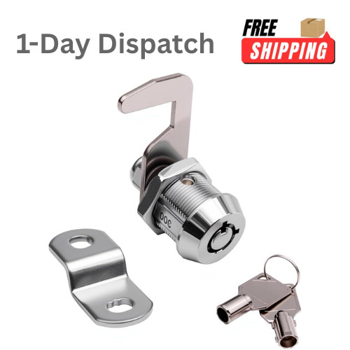 Toolbox Lock Tubular Cam Replacement Lock 5/8 Inch Chrome Finish Keyed Alike