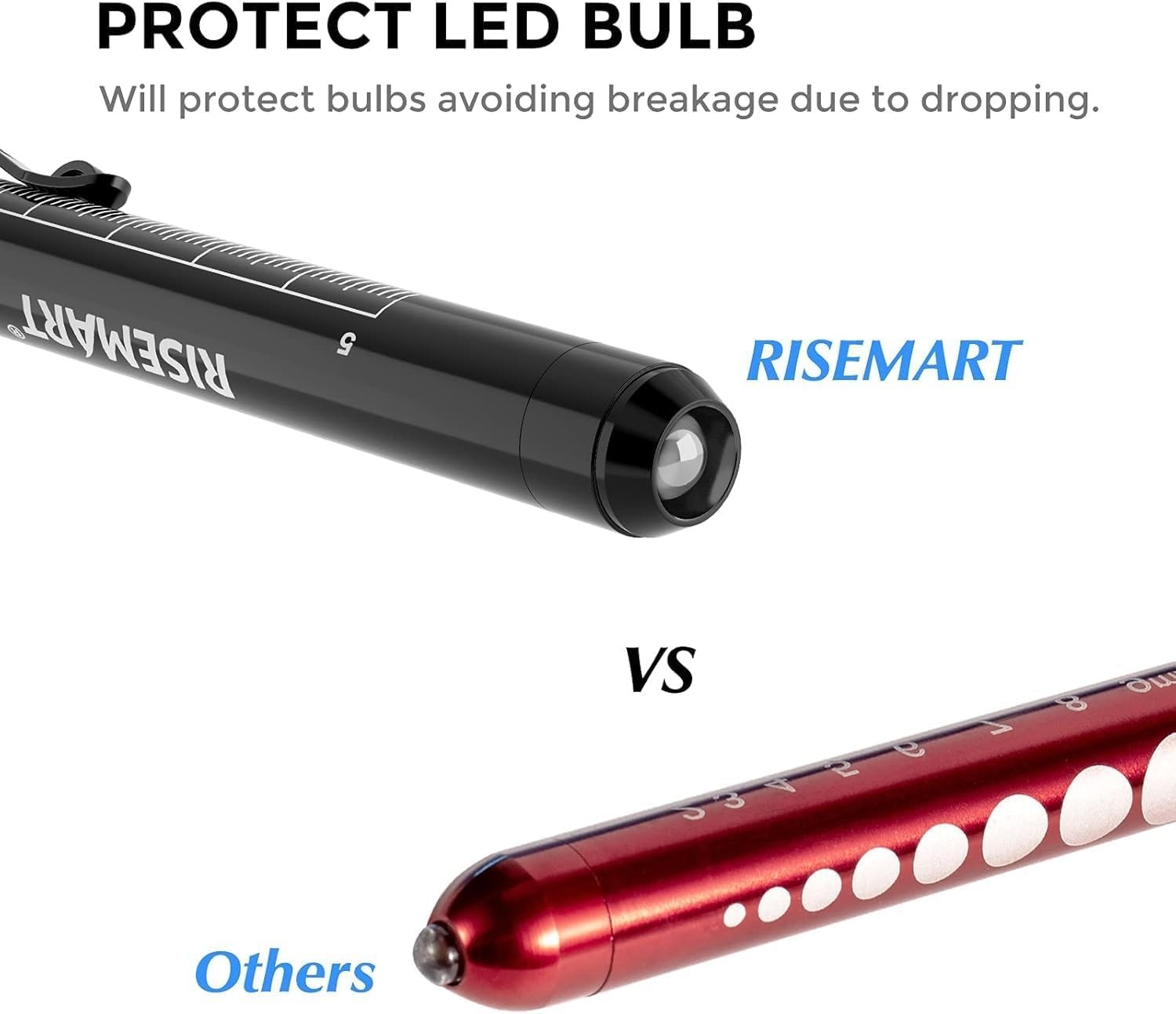 Professional LED Pen Lights for Doctors - 2 Pack with Ruler Included