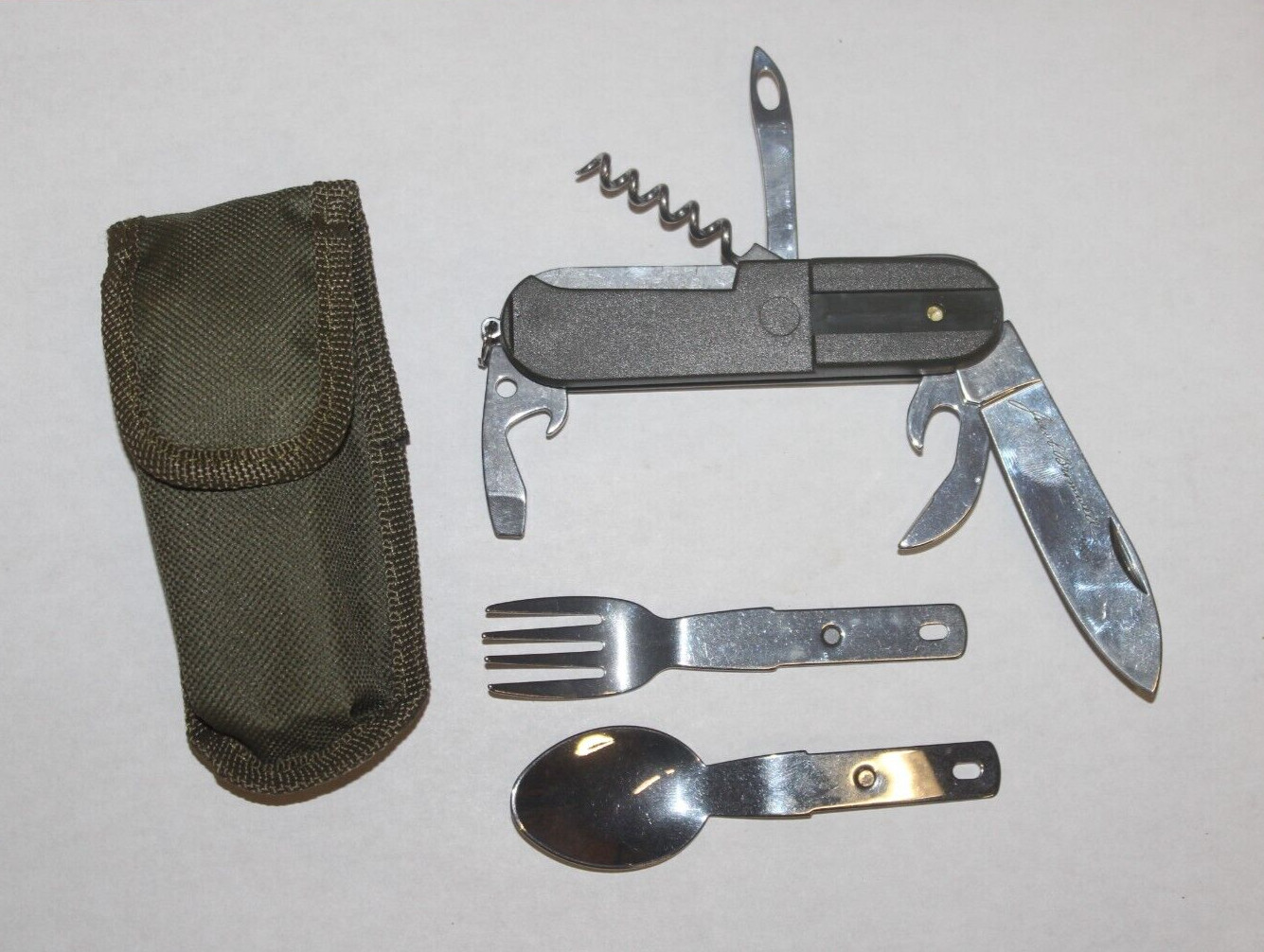 Camping Eating Utensil Set Pocket Knife with pouch #BINC432