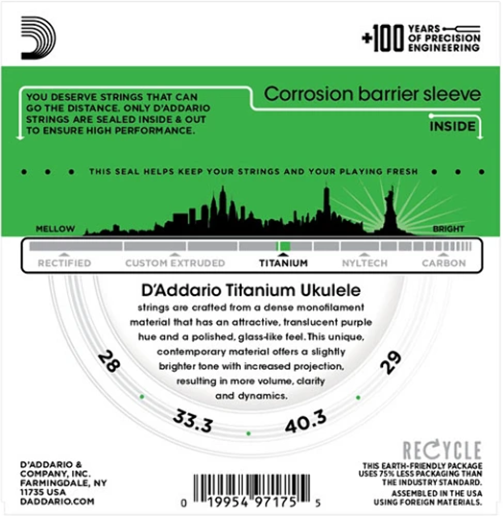 D'Addario TITANIUM, Soprano Ukulele Strings