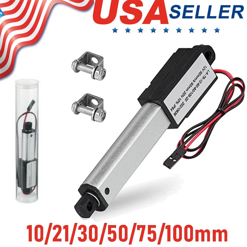 DC 12V Small Mini Micro Linear Actuator 1.2" 2" 3" 4" Stroke Fast Speed 6inch /s