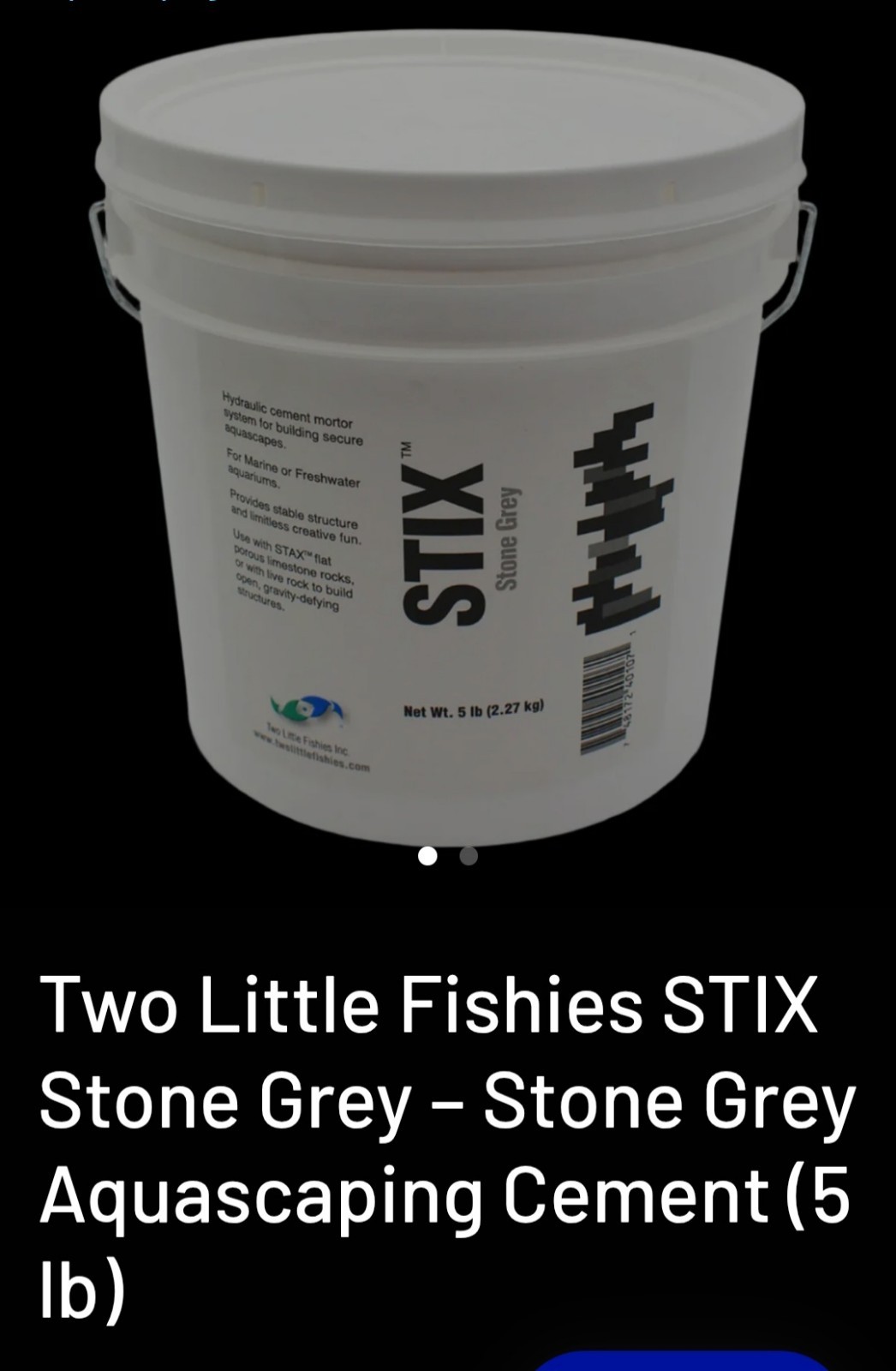 Two Little Fishes Stix Stone Grey Clay Cement 5lb