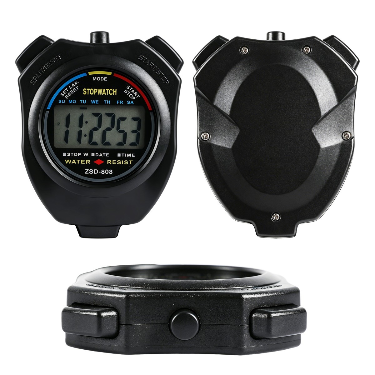 2x Multi-Function Electronic Digital Sport Stopwatch Timer, Large Display & Date