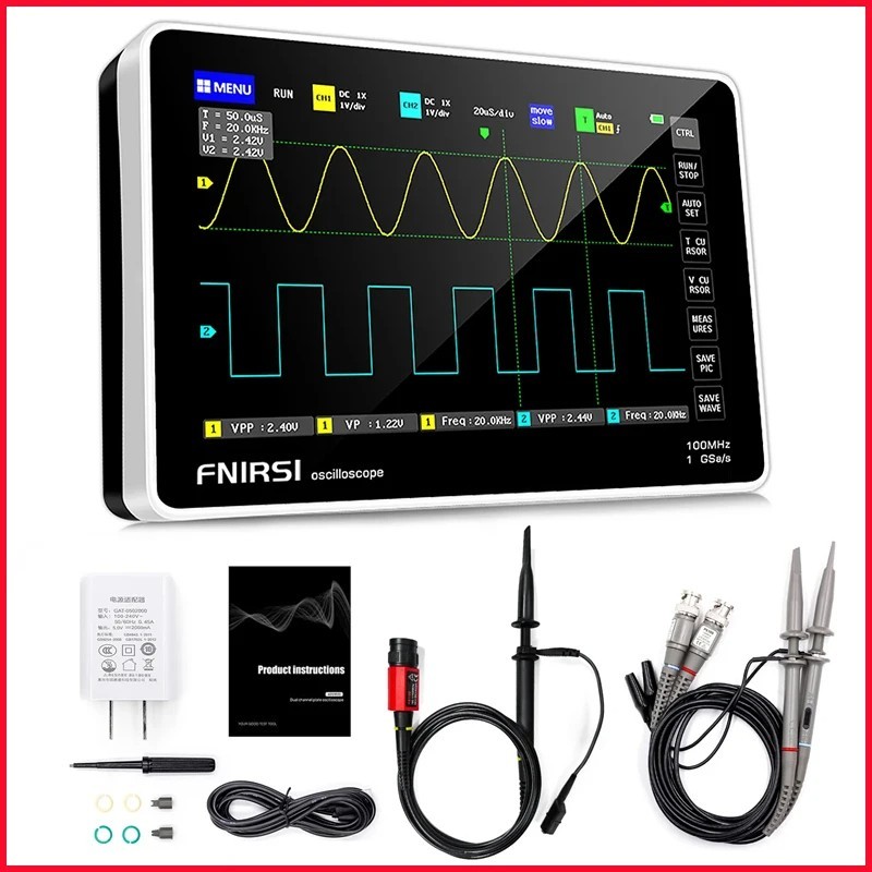 FNIRSI 1013D 7 Inch Digital Tablet Oscilloscope Dual Channel 100M Bandwidth 1GS
