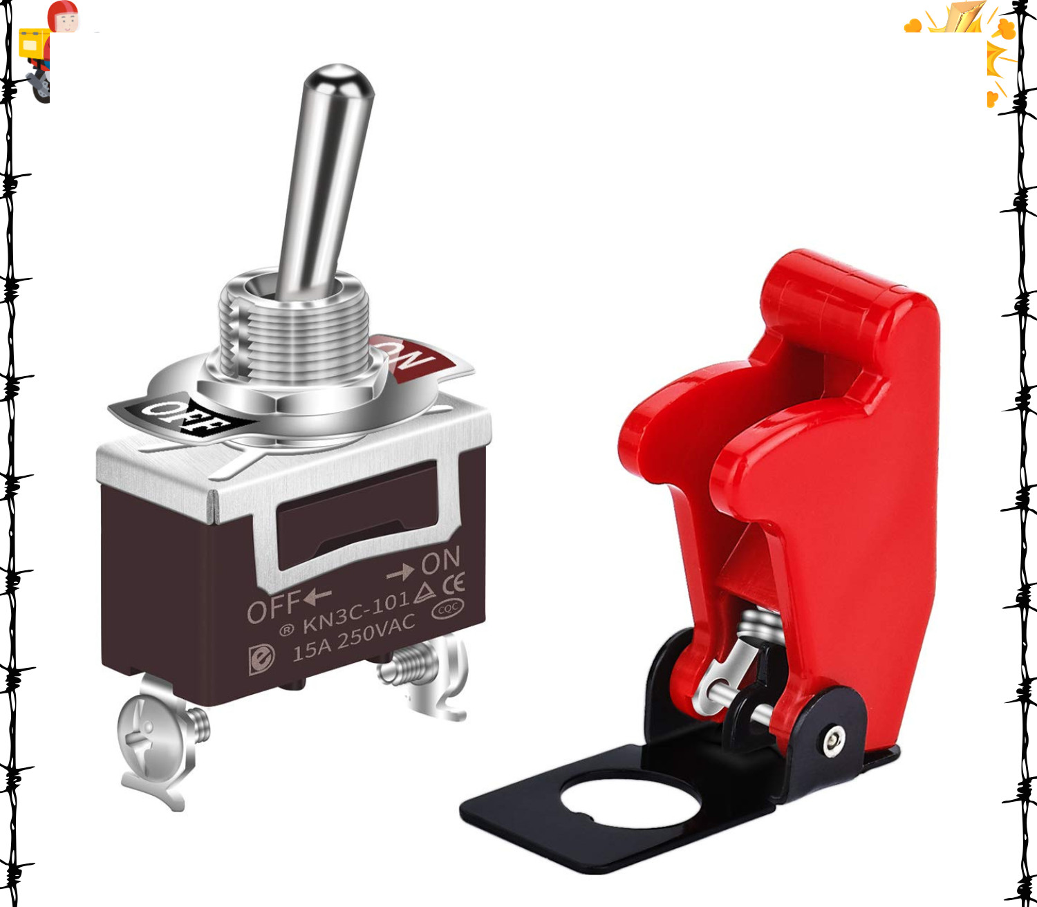 Safety Cover Toggle Switch Guard on off Red Aircraft Covered 20A 12V Toggle Rock