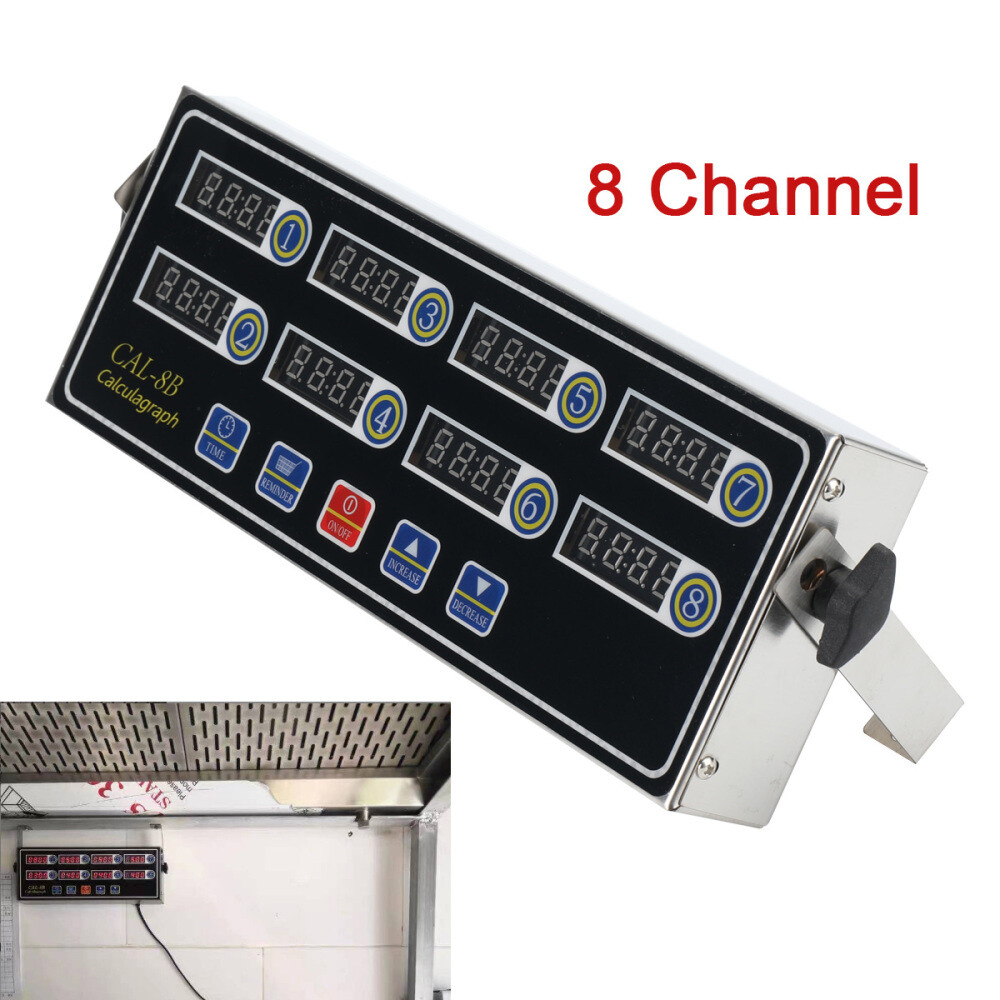 8 Channel Digital Timer Kitchen Cooking Countdown Timing Remind Loud Alarm