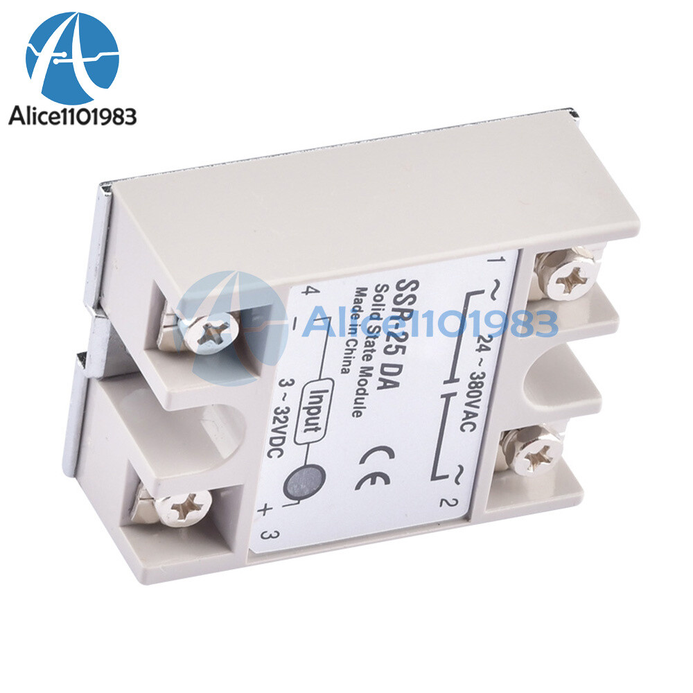 Output 24V-380V 25A SSR-25 DA Solid State Relay For PID Temperature Controller