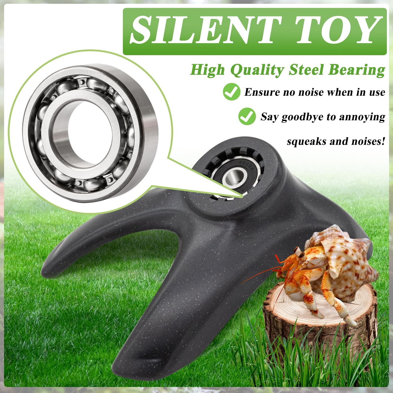 Hermit Crab Exercise Wheel - Silent Running for Transparent Gray