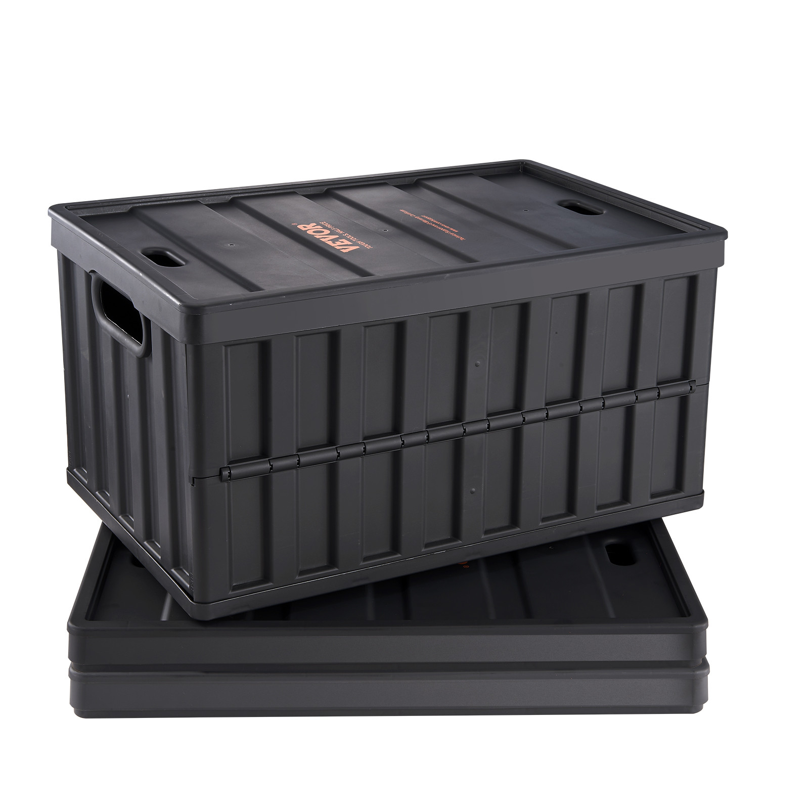 VEVOR Collapsible Storage Bins with Lids Folding Stackable Containers 65L 3-Pack