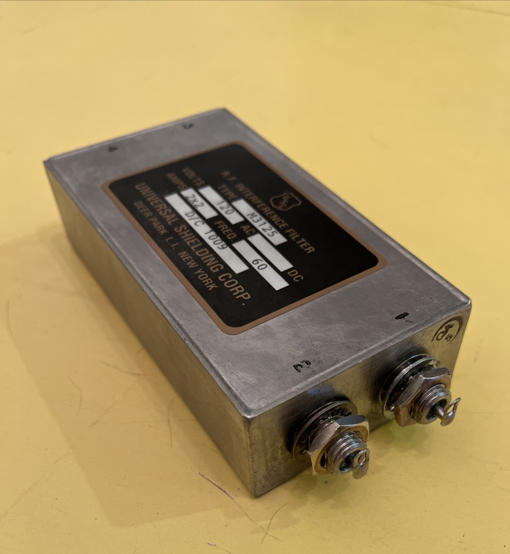 RF Interference Filter 2 wire 120VAC 60Hz 2x2 Amps Data Security M3125 D/C 1009