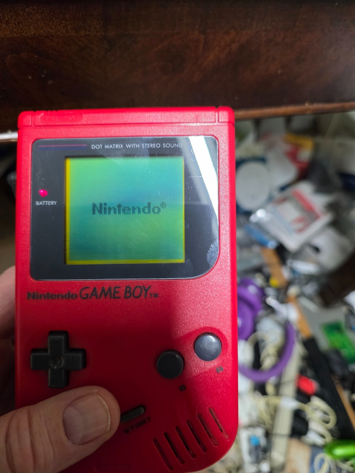 RED Gameboy Original DMG-01 Console Tested and Working Good #B16