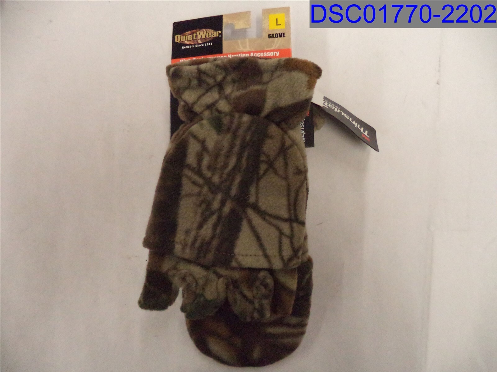 Quiet Wear Mens Large Camouflage Print Fleece Flip Up Mittens 033977159761
