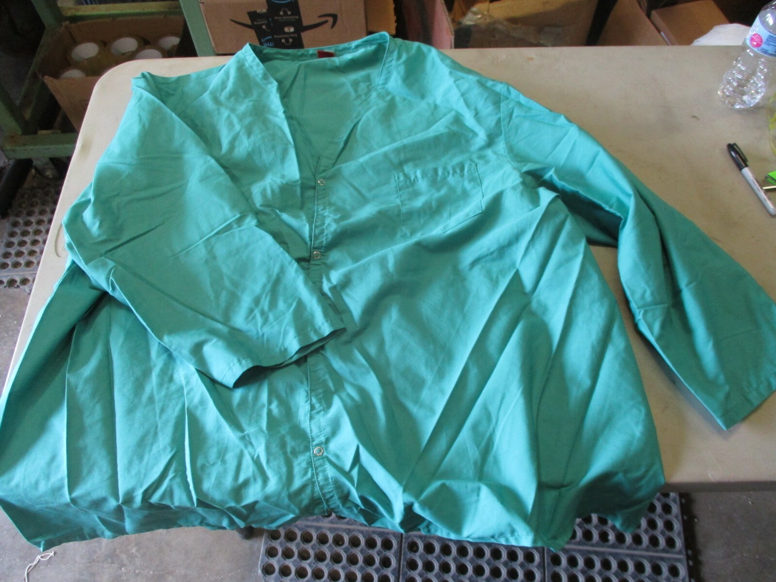 NOS Green Long Sleeve Medical Scrub, Printed w/ "Fort Hood", Size 5XL
