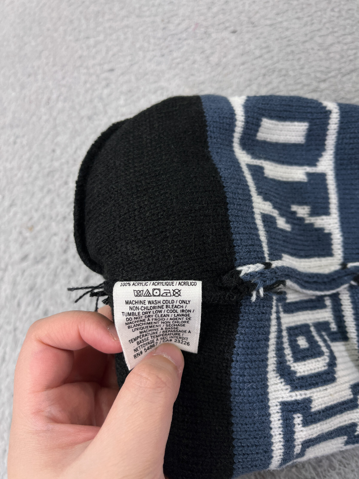 Victoria's Secret Beanie Toque Adult One Size Blue White Pom PINKNATION Acrylic