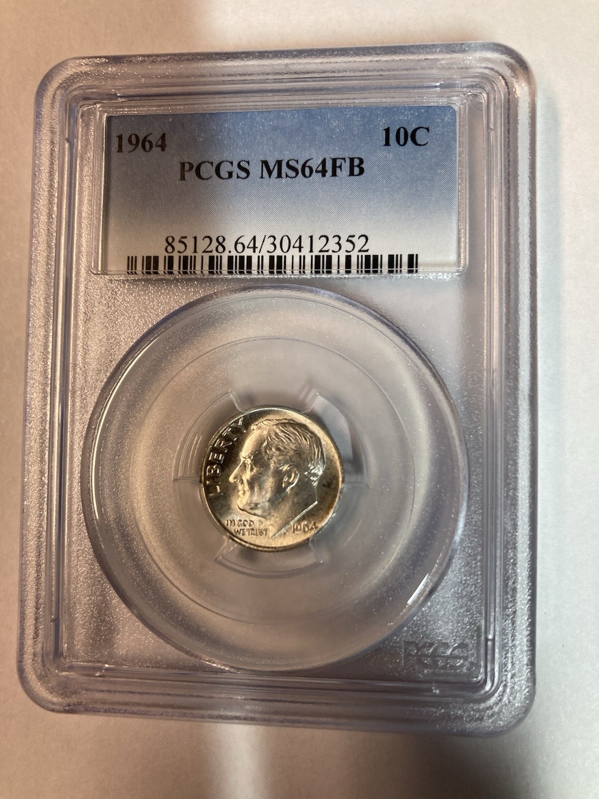 Beautiful 1964 PCGS MS 64 FB  Silver Roosevelt Dime