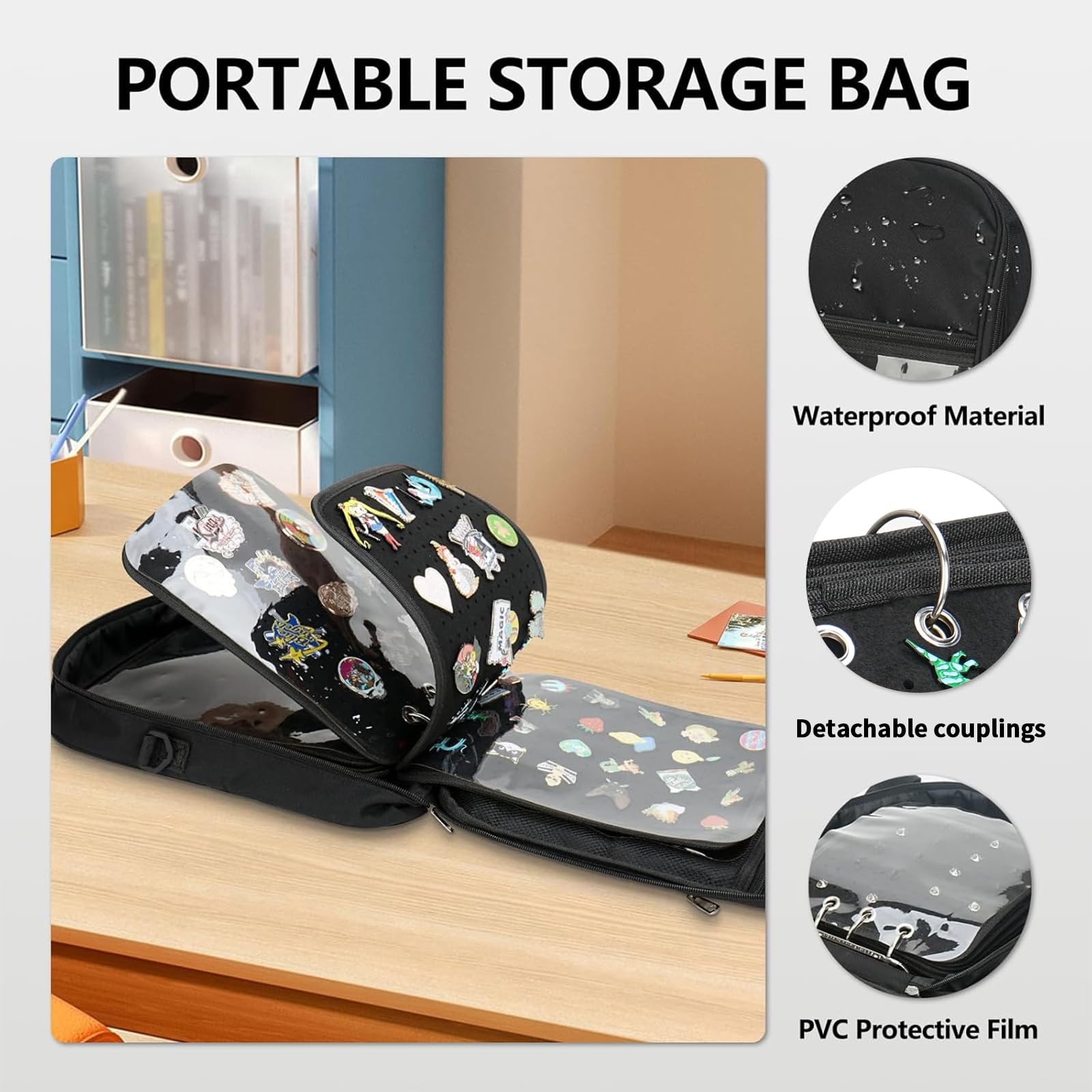 Anycosy Enamel Pin Bag Pins Storage Organizer 6 Page Collectible Pin Board P